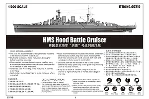 Trumpeter 1/200 British Royal Navy's HMS Hood 1941 Warship Model Kit image 89441