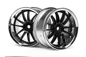 HPI 1.9" (3mm Off-Set) Work XSA 02C Chrome/Black Rims 2Pcs image 8947