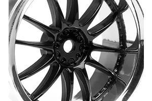 HPI 1.9" (3mm Off-Set) Work XSA 02C Chrome/Black Rims 2Pcs image 8949