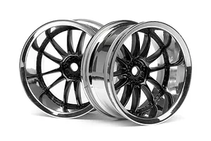 HPI 1.9" (9mm Off-Set) Work XSA 02C Chrome/Black Rims 2Pcs image 8955