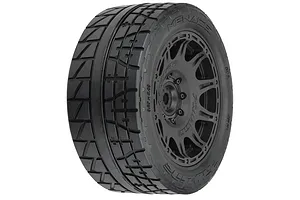 Pro-Line 5.7" 1/6 Menace HP Belted Tyres On Black Raid Rims - Glued Wheels 2Pcs image 89712