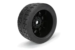 Pro-Line 5.7" 1/6 Menace HP Belted Tyres On Black Raid Rims - Glued Wheels 2Pcs image 89714