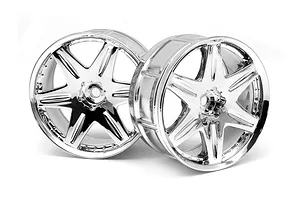 HPI 2.1" (3mm Off-Set) LP29 Work Model LS406 Chrome Rims 2Pcs