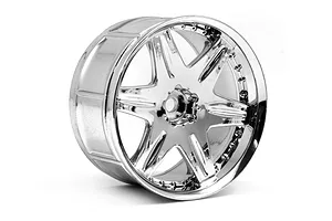 HPI 2.1" (9mm Off-Set) LP29 Work Model LS406 Chrome Rims 2Pcs image 8996