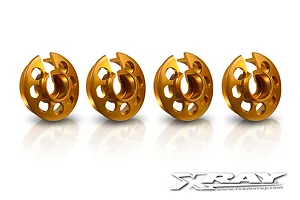 XRAY Orange Aluminium Shock Spring Collars 4Pcs image 90012