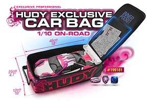 Hudy Red 46x25x12cm 1/10 Car Bag - Exclusive Edition image 90174