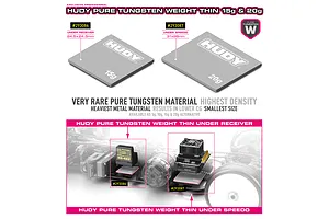 Hudy Pure Tungsten 31x26mm 20g Thin Receiver/ESC Weight image 90187