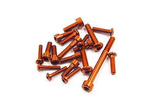 Yeah Racing Sanwa M17 Orange Aluminium Complete Screw Set image 90654
