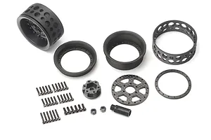 Boom Racing 1.9" Black/Carbon Fibre ProBuild Ultra Performance CF6 Adjustable Offset Beadlock Rims 2Pcs image 90766