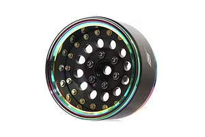 Boom Racing 1.9" Neo Chrome/Matte Black Aluminium ProBuild R12 Adjustable Offset Beadlock Rims 2Pcs image 90798