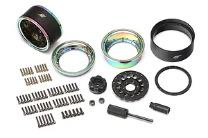 Boom Racing 1.9" Neo Chrome/Matte Black Aluminium ProBuild R12 Adjustable Offset Beadlock Rims 2Pcs image 90799