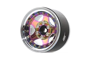 Boom Racing 1.9" Chrome/Neo Chrome Aluminium ProBuild SV5 Adjustable Offset Beadlock Rims 2Pcs image 90812