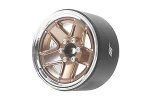 Boom Racing 2.2" Chrome/Bronze Aluminium ProBuild M13 Adjustable Offset Beadlock Rims 2Pcs image 90822