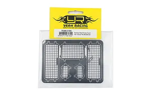 Yeah Racing stainless steel window mesh for Traxxas TRX-4M Defender in original yellow and black packaging.