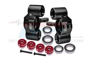 GPM Black Aluminium Steering Hubs 2Pcs w/ Bearings