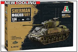 Italeri 1/56 M4A3E8 Sherman "Fury" Tank Scaled Plastic Model Kit