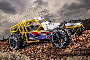 Kyosho Sandmaster 2.0 RC Buggy Electric 2WD 1/10 Scale RTR - White/Blue image 91429