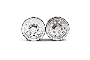 Yeah Racing 1.55" Silver Aluminium CNC Machined 10 Spoke Beadlock Rims 2Pcs image 91684