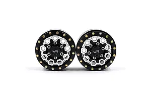 Yeah Racing 1.55" Black Aluminium CNC Machined 10 Spoke Beadlock Rims 2Pcs image 91688