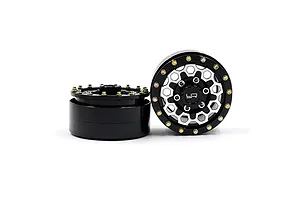 Yeah Racing 1.55" Black Aluminium CNC Machined 10 Spoke Beadlock Rims 2Pcs image 91690