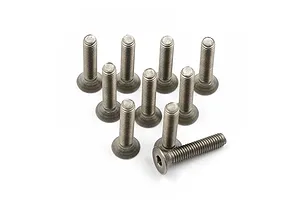 Yeah Racing Titanium 3x15mm Fine Thread Countersunk Head Screws 10Pcs