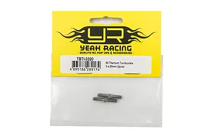 Yeah Racing 64 Titanium 3x20mm turnbuckles in original yellow and white retail packaging.