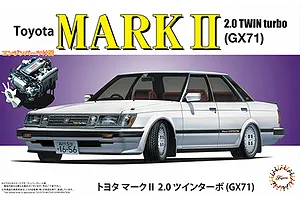 Fujimi 1/24 Toyota Mark II 2.0 Twin Turbo GX71 Scaled Plastic Model Kit image 92584