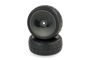 HSP 1.9" On Road Rubber Tyres on Black Dish Rims - Wheels 2Pcs image 9264