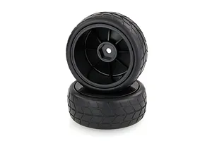 HSP 1.9" On Road Rubber Tyres on Black Dish Rims - Wheels 2Pcs image 9265