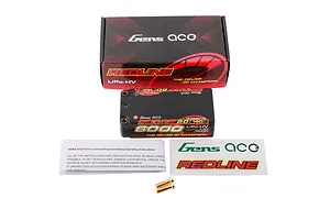 Gens Ace Redline 2.0 7.6V 6000mAh 140C HV Short Hard Case 2S2P LiPo Battery image 93599