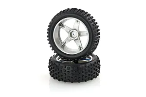 HSP 2.3" Front Tyres on Blue Chrome Rims - Wheels 2Pcs image 9366