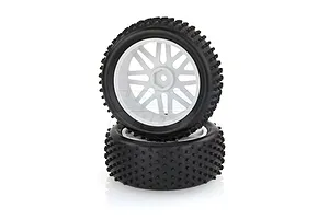 HSP 2.3" Front Buggy Tyres on White Rims - Wheels 2Pcs image 9372