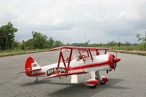 Seagull RC Plane Red Barron Pizza Squadron's Stearman 1.8m Warbird Kit - White/Red image 93740