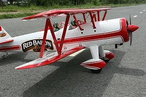 Seagull RC Plane Red Barron Pizza Squadron's Stearman 1.8m Warbird Kit - White/Red image 93741