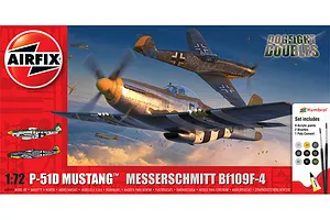 Airfix 1/72 P-51D Mustang & Bf109F-4 Fighters Dogfight Double Scaled Plastic Model Kit image 93814