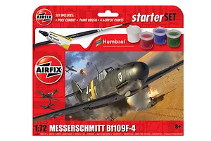 Airfix 1/72 Messerschmitt Bf109F-4 Fighter Scaled Plastic Model Starter Kit