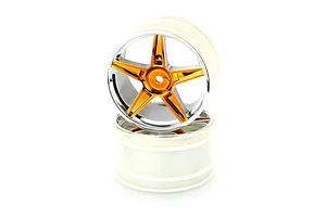 HSP 2.3" Orange Chrome Rear Buggy Rims 2Pcs image 9393