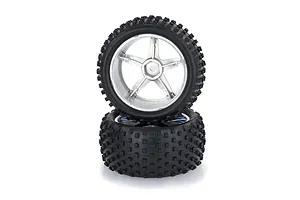 HSP 2.3" Rear Buggy Tyres on Blue Chrome Rims - Wheels 2Pcs image 9399