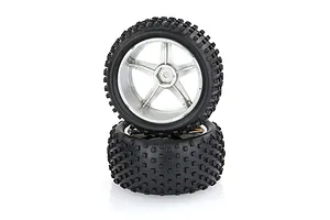 HSP 2.3" Rear Buggy Tyres on Orange Chrome Rims - Wheels 2Pcs image 9402