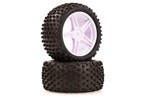 HSP 2.3" Rear Buggy Tyres on White Rims - Wheels 2Pcs image 9404