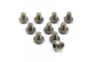 Yeah Racing Titanium 3x4mm Fine Thread Button Head Screws 10Pcs