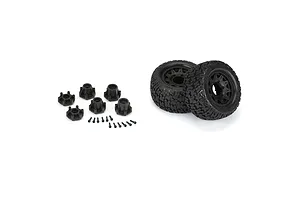 Pro-Line 2.8" Bonesaw MT Tyres on Black Raid Rims - Glued Wheels 2Pcs image 94889