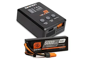 Spektrum 7.4V 5000mAh 50C 2S Hard Case LiPo Battery & S100 100W USB Smart Charger image 94978