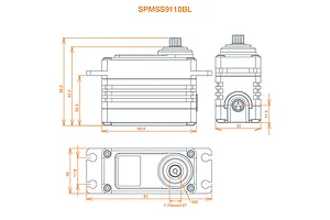 Spektrum S9110BL 1/5 88kg 8.4V Brushless Metal Geared Servo image 95051