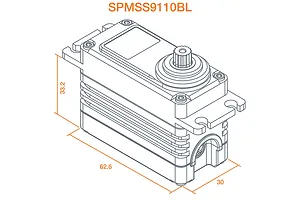 Spektrum S9110BL 1/5 88kg 8.4V Brushless Metal Geared Servo image 95052