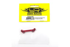 Yeah Racing red aluminium front shock tower for Kyosho Fazer Mk2 in original yellow and white retail packaging.