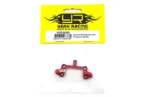 Yeah Racing red aluminium rear body post tower mount for Kyosho Fazer Mk2 in its original yellow and white retail packaging.
