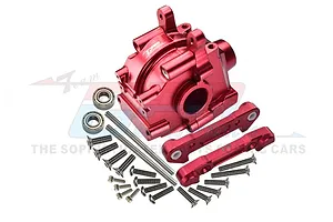 GPM Red Aluminium Front Gearbox Housing Set w/ Lower Suspension Mounts image 95279