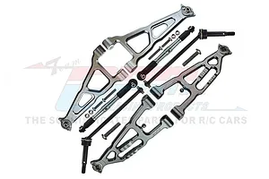 GPM Grey Silver Aluminium Suspension Arms w/ Driveshafts