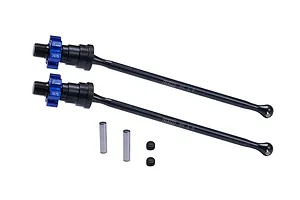 GPM Medium Carbon Steel CVD Driveshafts 2Pcs w/ Blue Aluminium 24mm Wheel Hexes